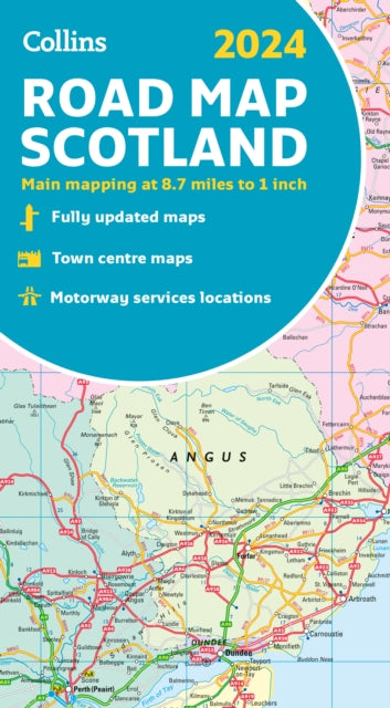 2024 Collins Road Map of Scotland : Folded Road Map (ISBN: 9780008607104)