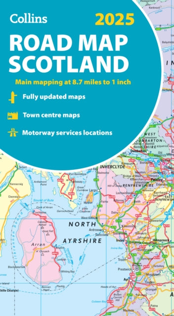 2025 Collins Road Map of Scotland : Folded Map (ISBN: 9780008652999)