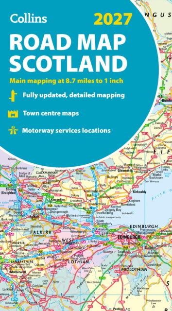 Collins Road Map of Scotland 2027 (Folded map) : Clear, Easy-to-Read Mapping (ISBN: 9780008779078)