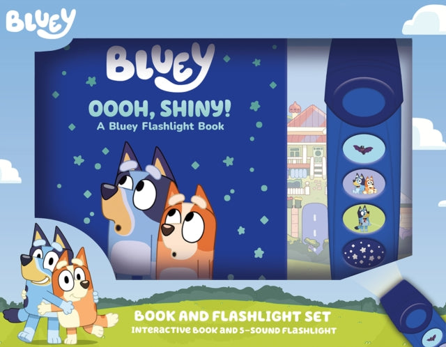 Bluey: Oooh, Shiny! Book and 5-Sound Flashlight Set (ISBN: 9798384600121)